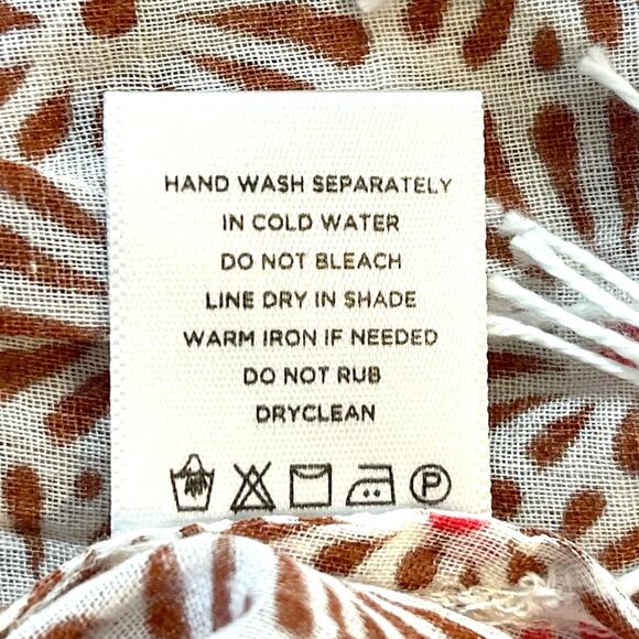 Roberta Roller Rabbit Sanav Serafina Tunic with Fringe in Coral Size Medium NWT - Picture 8 of 8